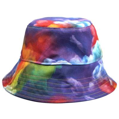 Handgemachter Bucket Hat mit Regenbogenwolken – Wendehut aus Baumwolle, Unisex, Sonnenschutz & Einzigartig