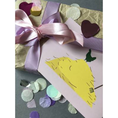 Postkarte Huhn mit Umschlag