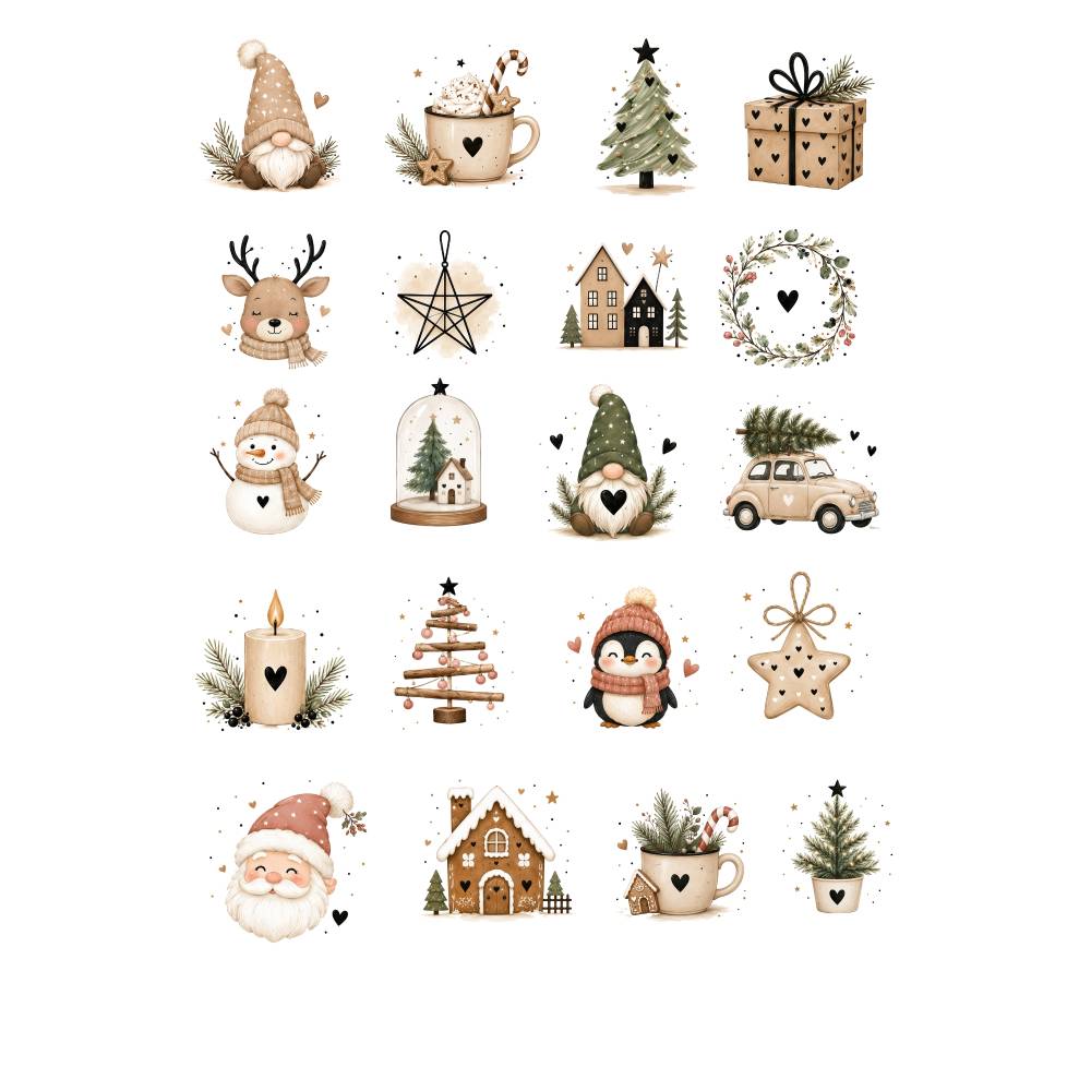 45 Weihnachtsmotive PNG SVG | Weihnachts Clipart Bundle | Plotterdateien Weihnachten | Wichtel Tannenbaum Christmas Bild 4