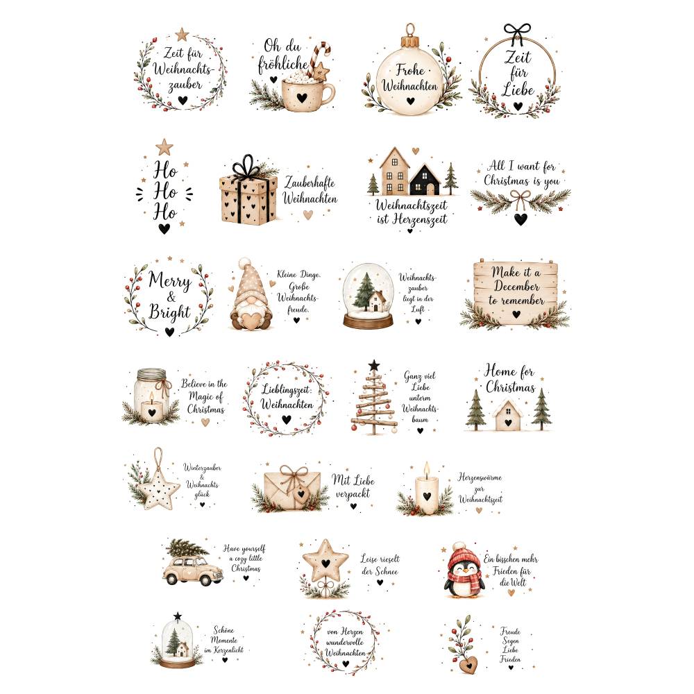 45 Weihnachtsmotive PNG SVG | Weihnachts Clipart Bundle | Plotterdateien Weihnachten | Wichtel Tannenbaum Christmas Bild 5