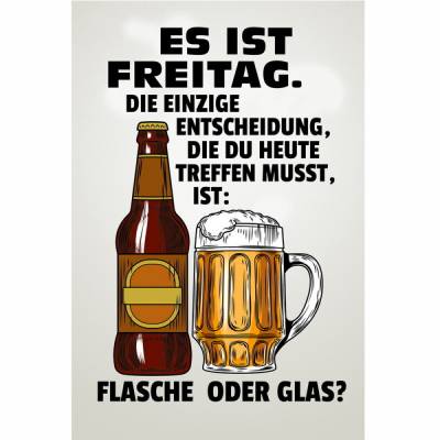 Lustiges Blechschild Freitag – Vintage Party Deko 20x30 cm | Witziges Retro-Schild Bar Spruch