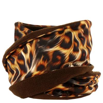 Loopschal Fantasy Animal Skin – Warmer Schlauchschal mit Tierfell-Muster aus Sommersweat & Polarfleece