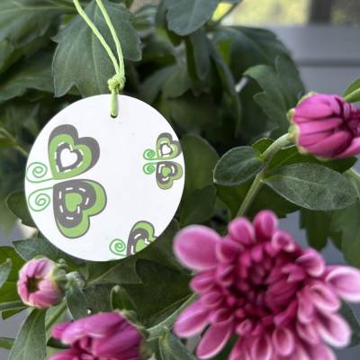 Geschenkanhänger Kleeblatt – 10er Set, grün, 4,5cm
