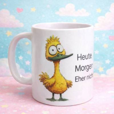 Ente Tasse frech – Heute nicht. Morgen vielleicht. Eher nicht. – Kawaii Becher für Links- & Rechtshänder