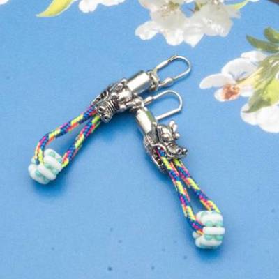 lässige bunte hippie ohrringe, weihnachten geschenkidee frau freundin, glasperlenschmuck, silber, handgefertigtes unikat