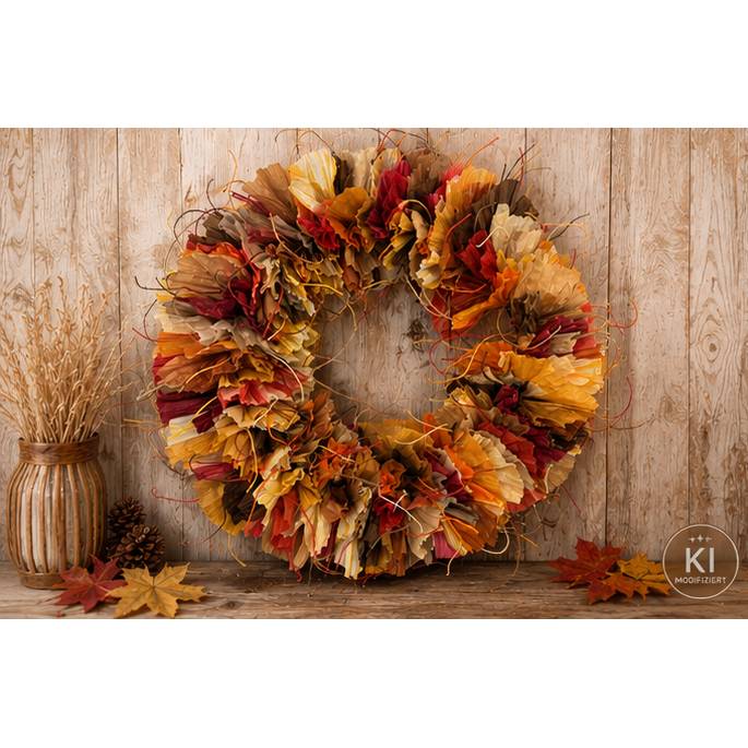 Herbstkranz aus finnischem Papiergarn