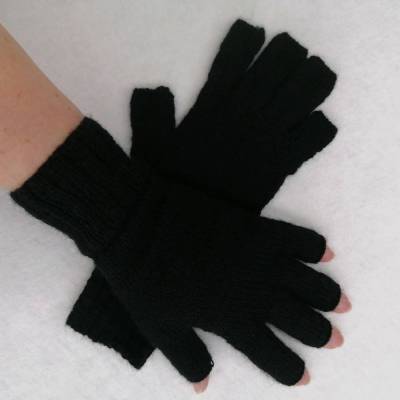 Fingerhandschuhe ohne Kuppen in Einheitsgröße aus Sockenwolle -  handgestrickt