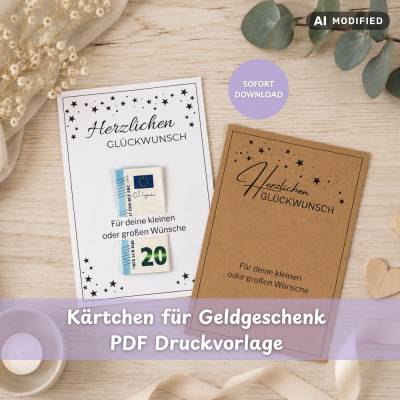 Geldgeschenk Vorlage – Karte zum Ausdrucken als PDF Download