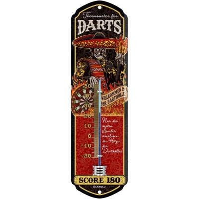 Darts Thermometer – Originelle Wanddeko für Dart-Fans, 28x8 cm, Metall