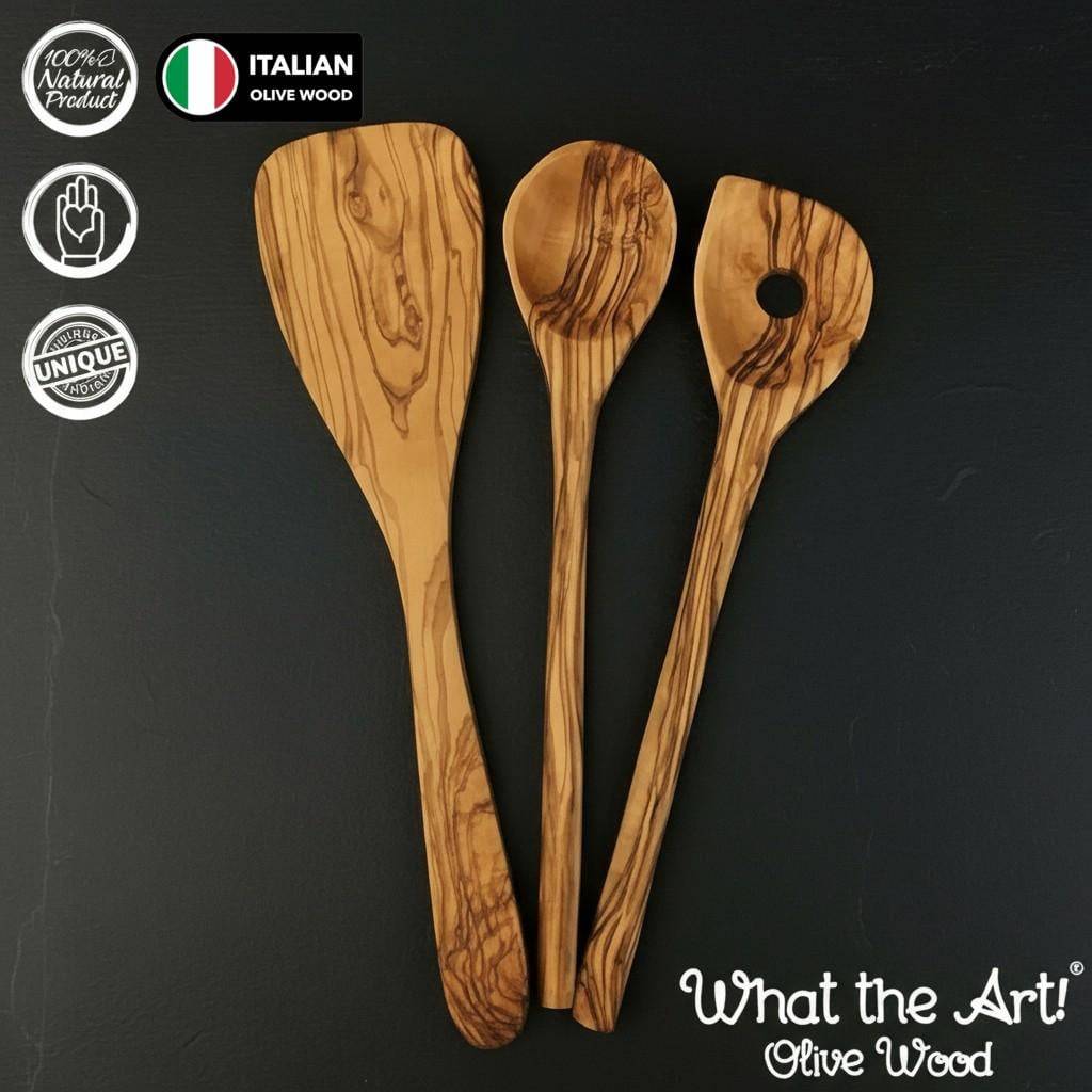 WTA! Olive Wood «The Chef» Gr. S | Küchenutensilien Set Olivenholz 3er Set | Handgemacht