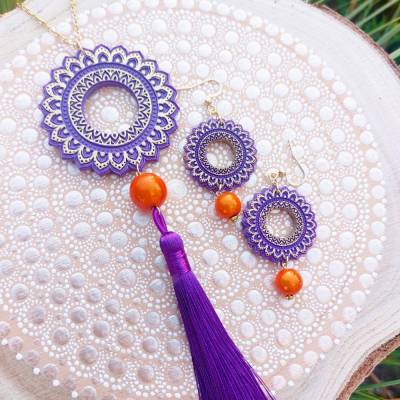 Kette und Ohrringe "Lilo Orange"