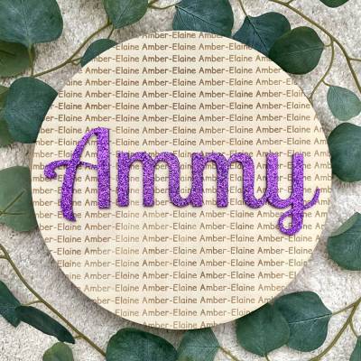 Holzschild Türschild rund 15cm oder 25cm Acryl personalisiert graviert