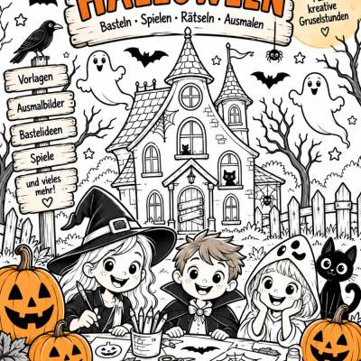 Halloween Beschäftigungspaket für Kinder – 116 Seiten Basteln, Rätseln, Spielen & Ausmalen