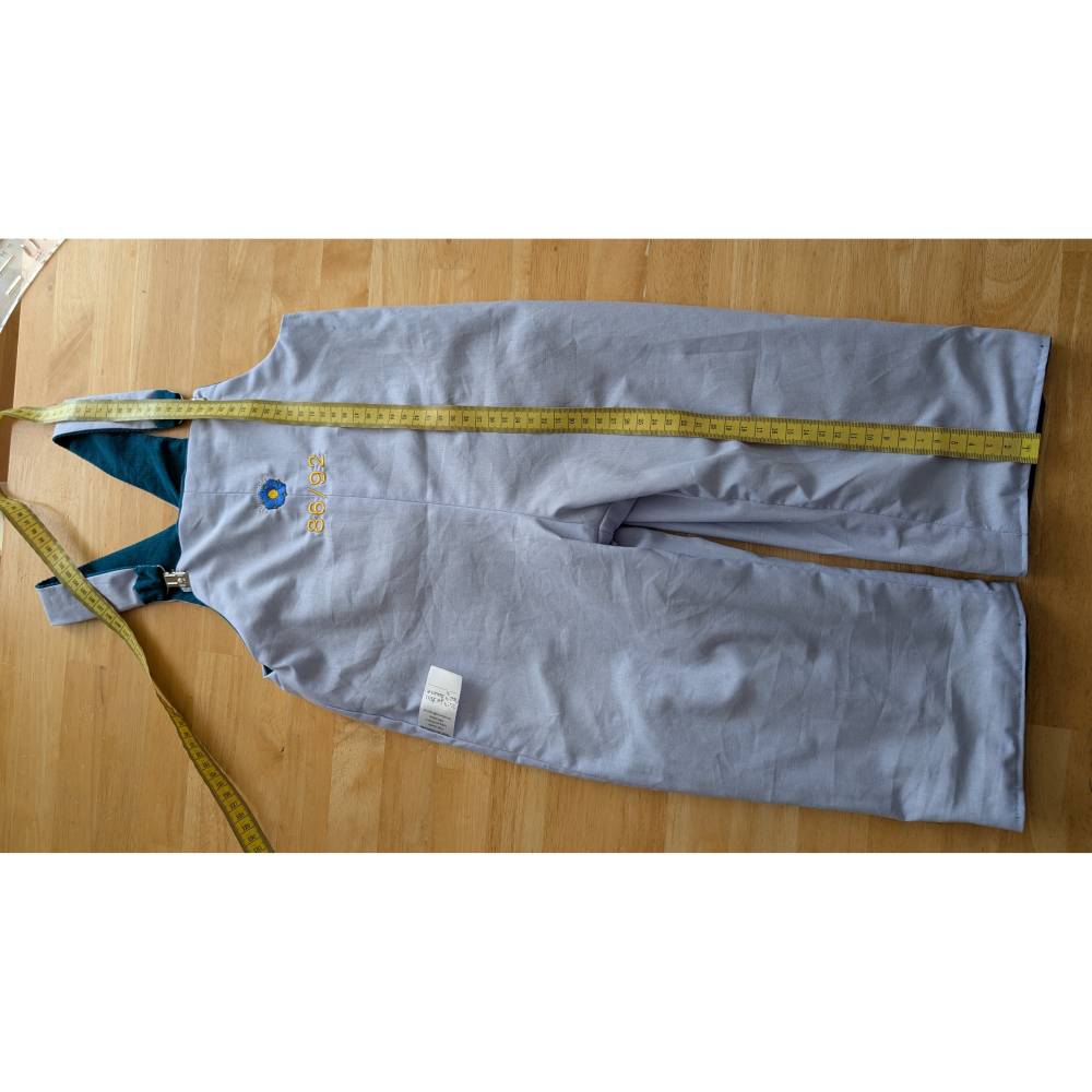 Latzhose Overall aus Baumwollcord blaupetrol für Kinder Größe 86/92 Bild 5