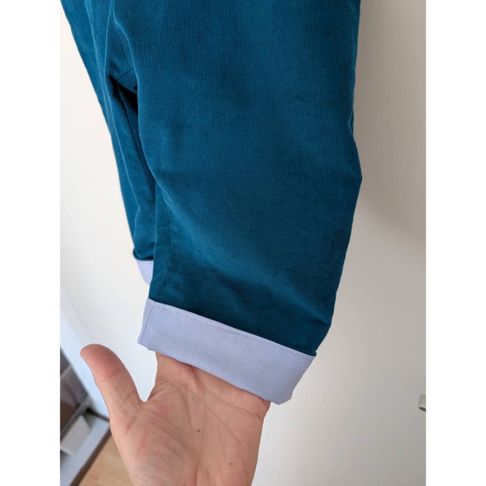 Latzhose Overall aus Baumwollcord blaupetrol für Kinder Größe 86/92 Bild 8