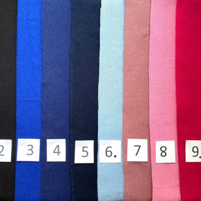 Bündchen Stoffe, verschiedene Unifarben - weiß, schwarz, mittelblau, dunkelblau, nachtblau, hellblau, altrosa, rosa,pink
