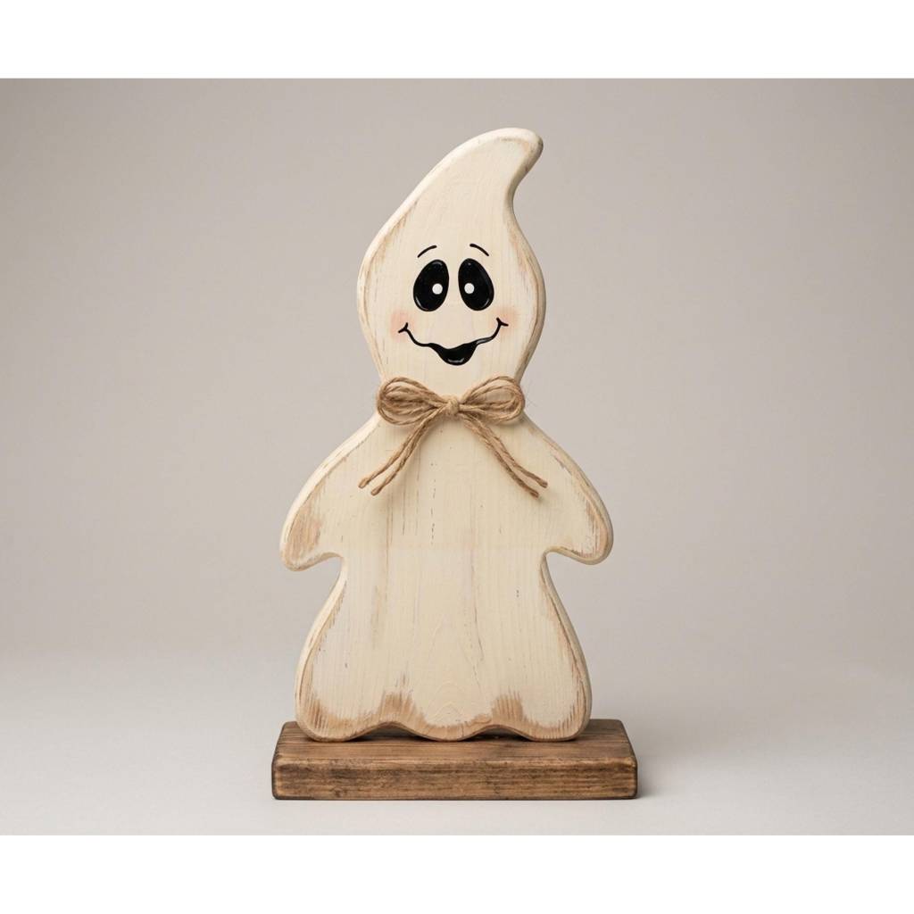 Holzgeist zu Halloween - Deko - Handgemacht – Rustikaler Geist aus Holz - 40cm hoch – Gemütliche Herbstdeko Bild 3