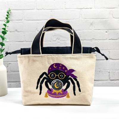 Projekttasche für Stricken | Field Bag | Strickbeutel Wahrsager Spinne