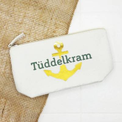 Kulturtasche Filz "Tüddelkram" Anker - Kulturbeutel, maritim, 21 cm