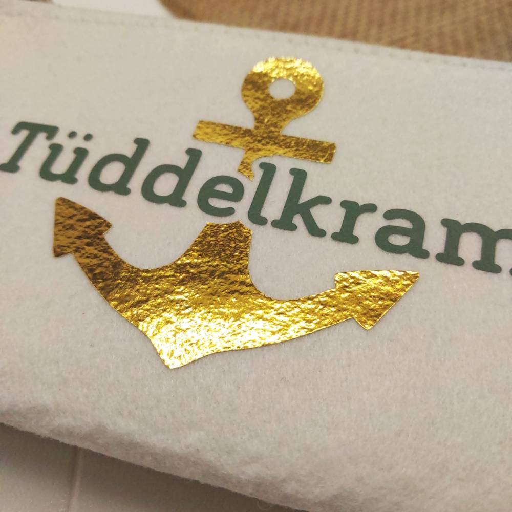 Kulturtasche Filz "Tüddelkram" Anker - Kulturbeutel, maritim, 21 cm Bild 2