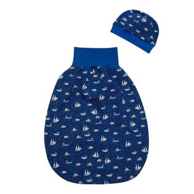 Strampelsack Pucksack Schlafsack maritim "Boote" - Sommer oder Winter - Geschenk Geburt - Baby Frühchen