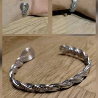 Armreif geflochten aus Aluminium, Drahtschmuck