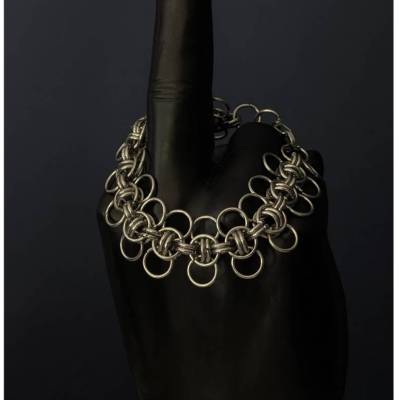 Armband "METAL CENTIPEDE." - Handgemachtes Chainmaille Edelstahl Armband Gothic Industrial