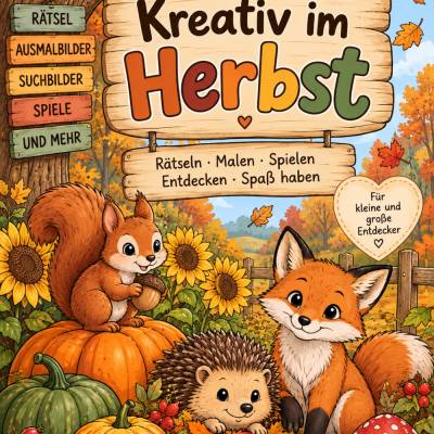 Herbst Beschäftigungspaket für Kinder – 88 Seiten Basteln, Rätseln, Spielen & Ausmalen