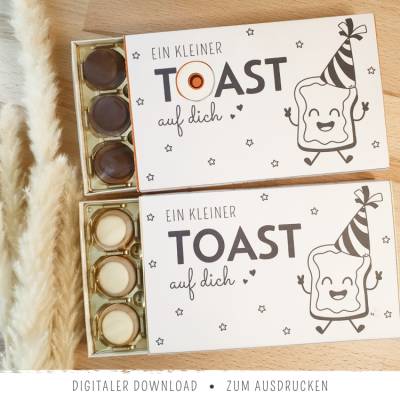 Toffifee-Banderole zum Geburtstag | Ein kleiner Toast auf dich | Kleine Aufmerksamkeit | süßes Geschenk | Vorlage zum Au