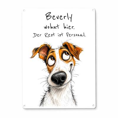 Jack Russell Terrier Dekoschild personalisiert | Aluminium, DIN A4