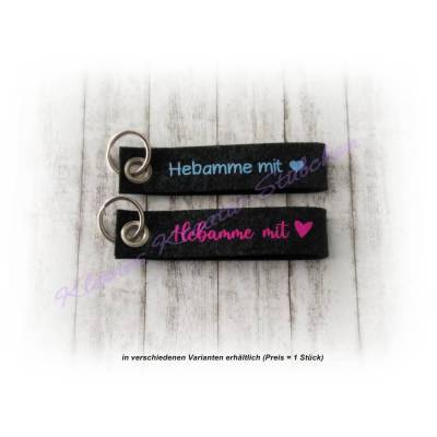 Schlüsselanhänger Hebamme, Geschenk, Handmade