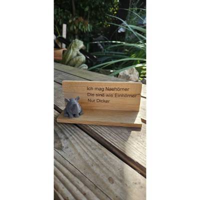 Holz Aufsteller Nashorn Spruch – Lustiges Geschenk Einhorn Deko Schild