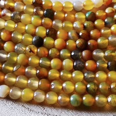 facettierte Achat Perlen 6 mm Strang