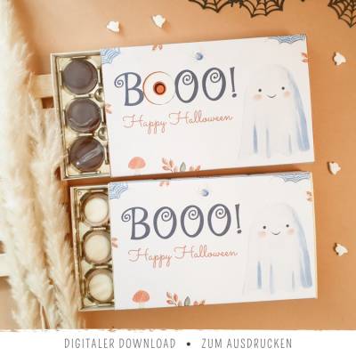 Toffifee-Banderole zu Halloween zum Ausdrucken | Booo | Halloween-Geschenk DIY | Digitaler Download