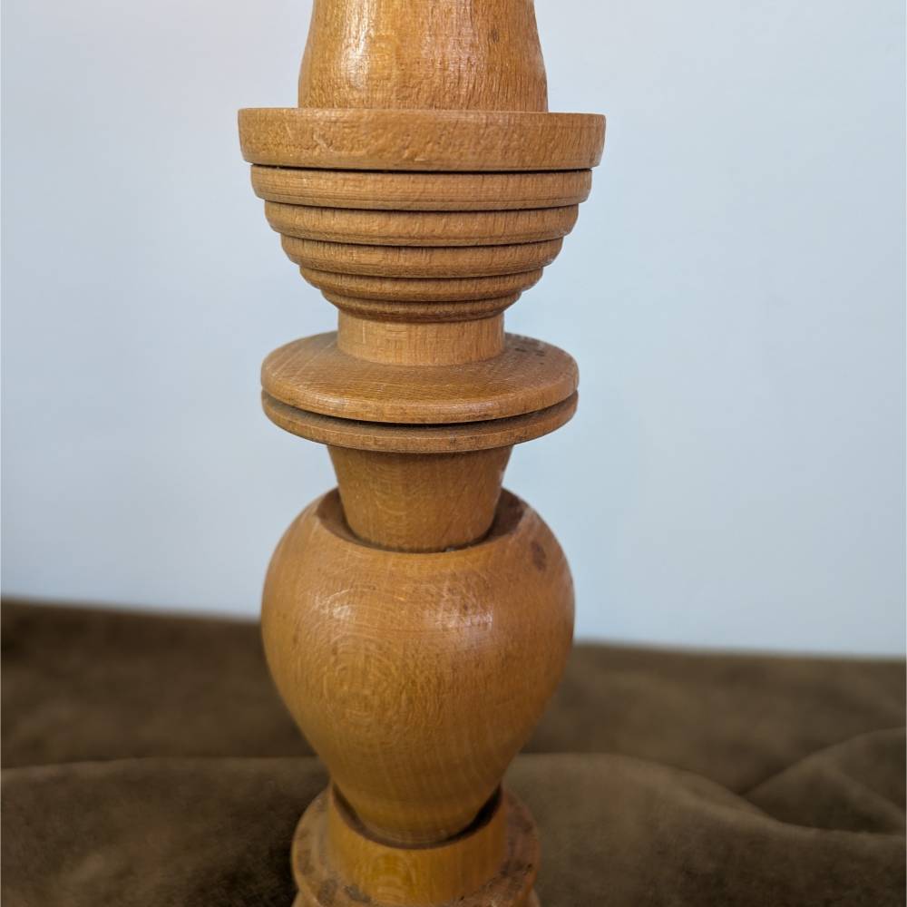 Kerzenständer Holz großer Säulenleuchter Massivholz DDR-Kunsthandwerk Vintage Kerzenleuchter gedrechselter Kerzenhalter