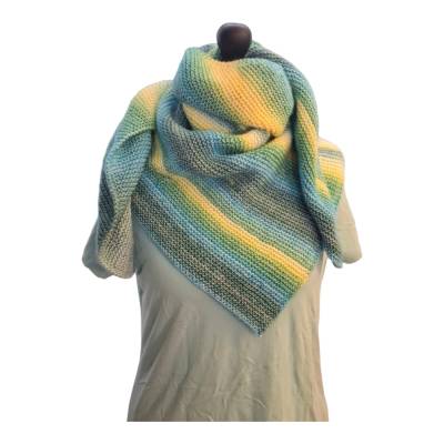 gestricktes Schultertuch, Dreiecktuch, Halstuch, mit recycelter Baumwolle
