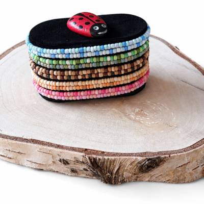 2-reihiges Perlenarmband aus Rocailles Glasperlen | handgefertigtes Armband | Geschenkidee