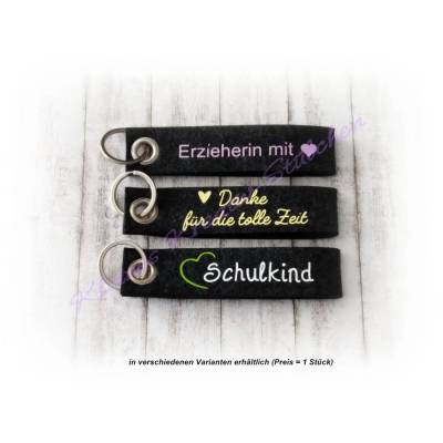 Schlüsselanhänger Erzieherin, Schulkind, Handmade
