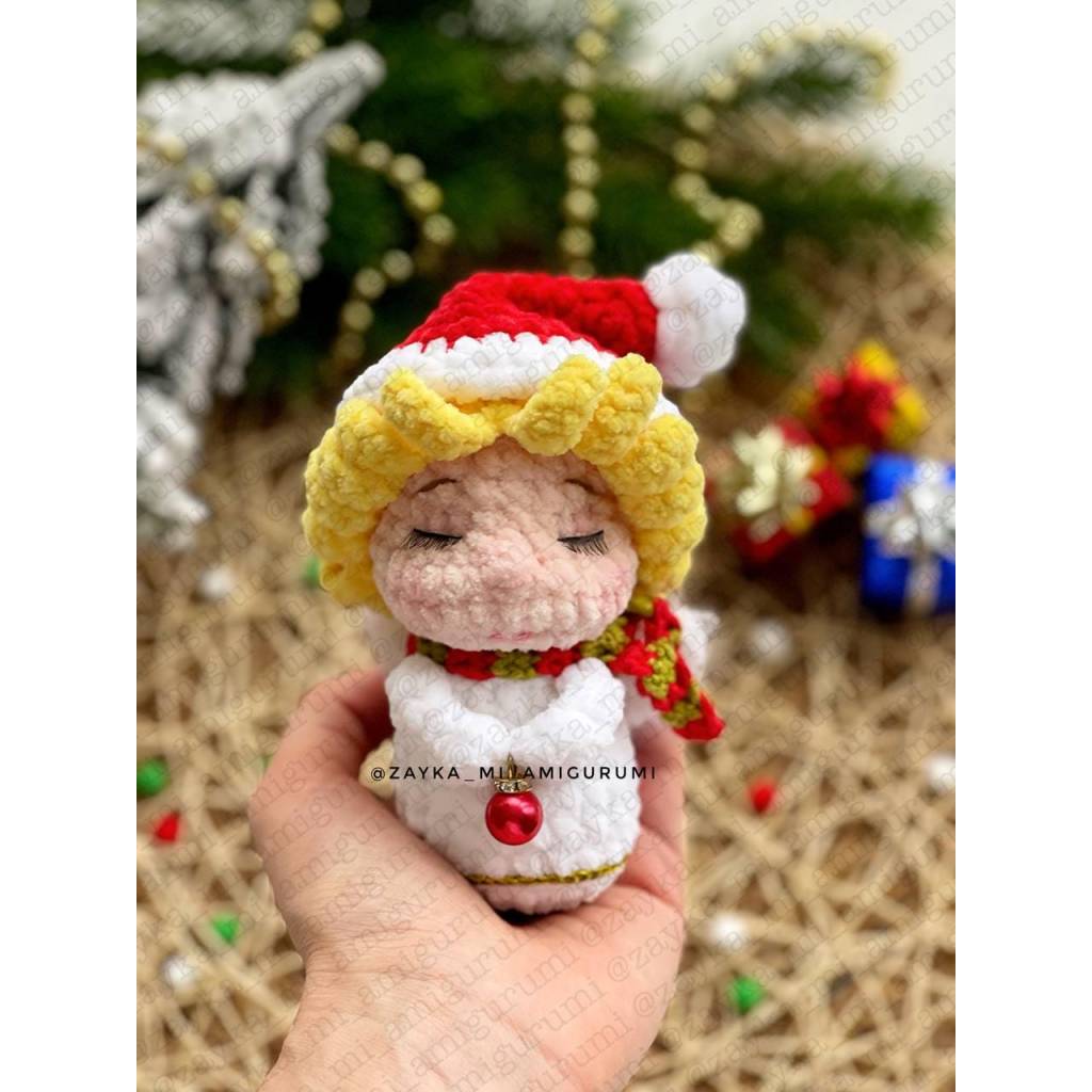 Weihnachtsengel häkeln 2 in 1 PDF | Amigurumi Engel | 10 cm Engel aus Plüschgarn | Häkelanleitung PDF Bild 10