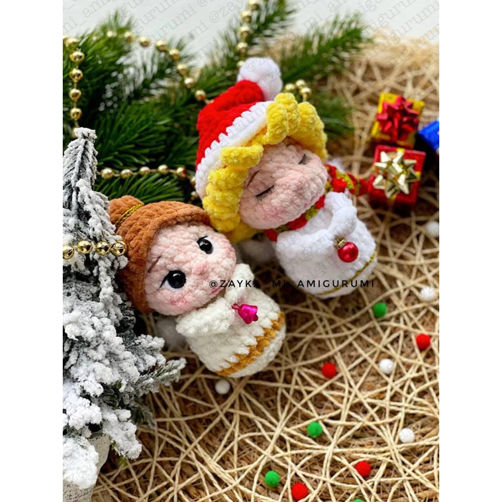 Weihnachtsengel häkeln 2 in 1 PDF | Amigurumi Engel | 10 cm Engel aus Plüschgarn | Häkelanleitung PDF Bild 2