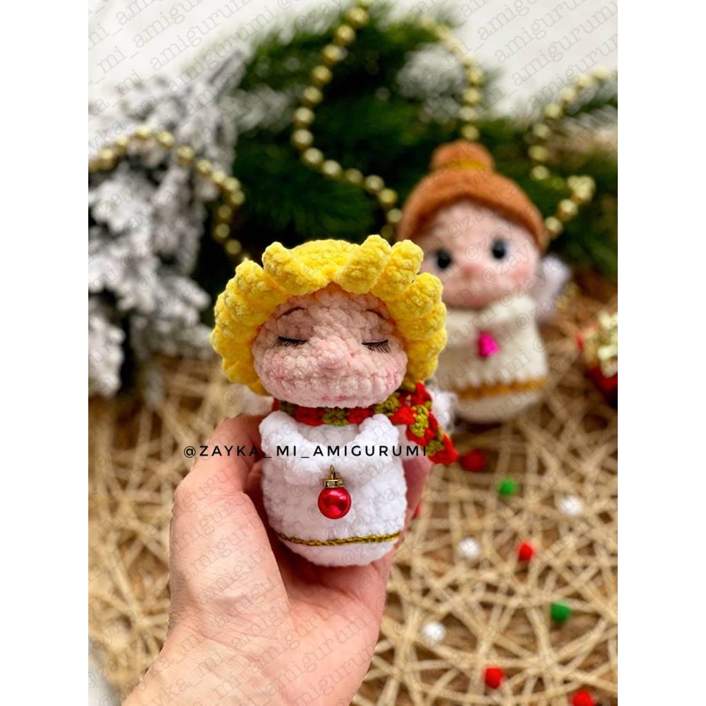 Weihnachtsengel häkeln 2 in 1 PDF | Amigurumi Engel | 10 cm Engel aus Plüschgarn | Häkelanleitung PDF Bild 8