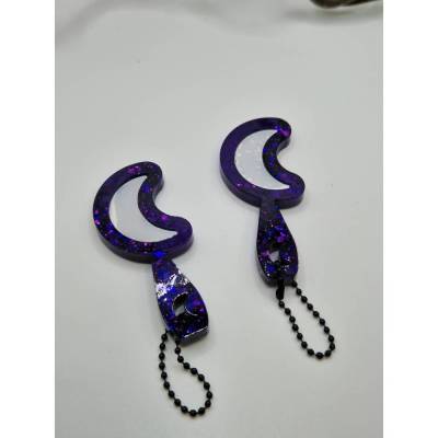 Mini Handspiegel Mond Lila-schwarz-blau