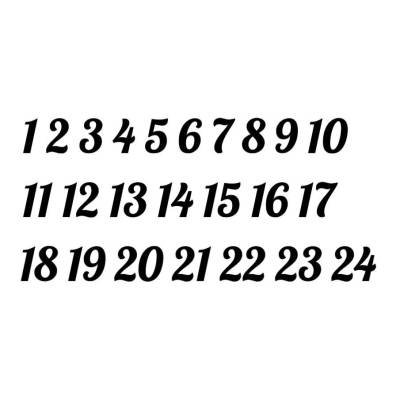 Adventskalender Zahlen, 1-24, Aufbügler, Flex Folie, Glitzer