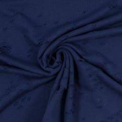 Swafing Kevin, Sweat Stoff dunkelblau unangeraut mit Löchern, Sonderangebot, Verkaufseinheit 0,25 m