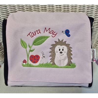 Süßes Igelchen  - Kindergartentasche Stickbild & Namen - Personalisierte Tasche, Tasche mit Namen, Kindergarten Tasche
