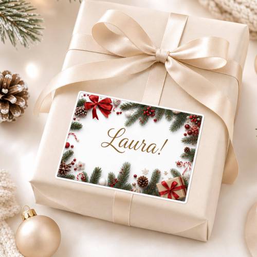 Weihnachten Aufkleber zum Beschriften PDF, Geschenke Verpacken Deko, Advent Sticker, Geschenkanhänger Weihnachten