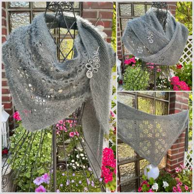 Lacetuch *AUGUSTA * gestricktes Schaltuch  in grau