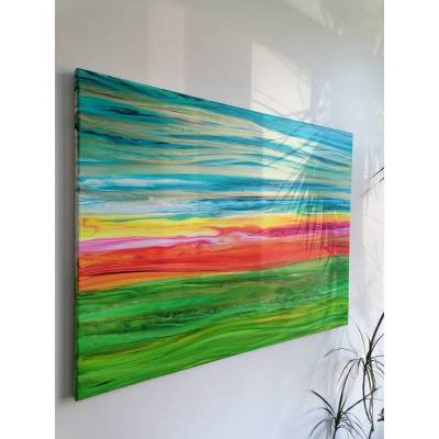 Weite - 60x80cm Acryl Leinwand - abstrakte Kunst - Wandbild Homedecor
