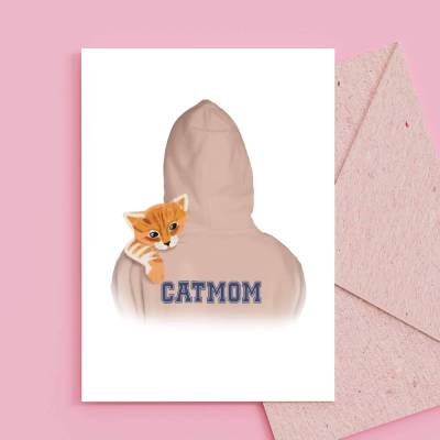 Grußkarte A6 "Catmom" mit Umschlag - Karte für Katzenmamas von Katzenmuddi
