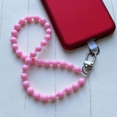Kurze Handykette uv-leuchtend bunt Perlenmix Länge ca 17 - 20 cm